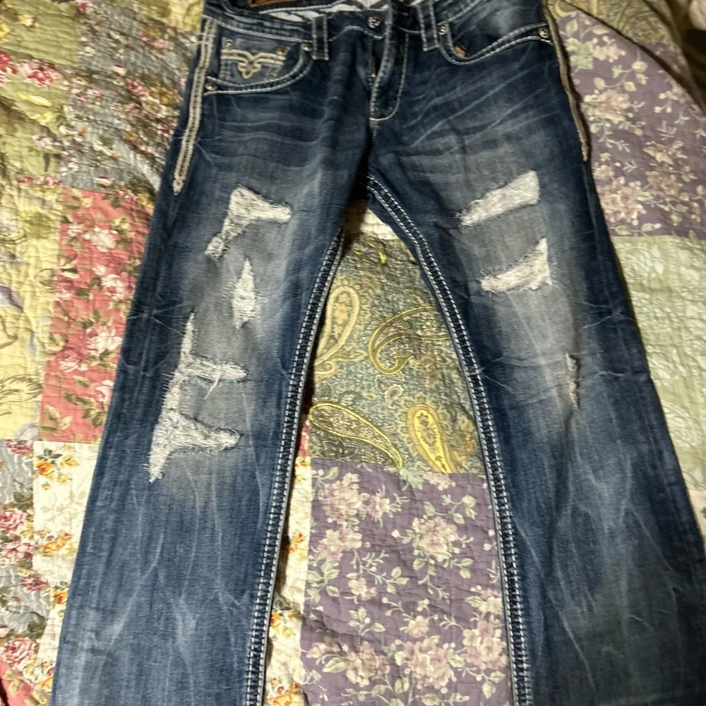 Rock Revival Dark Blue Bootcut Jeans - Picture 1 of 3